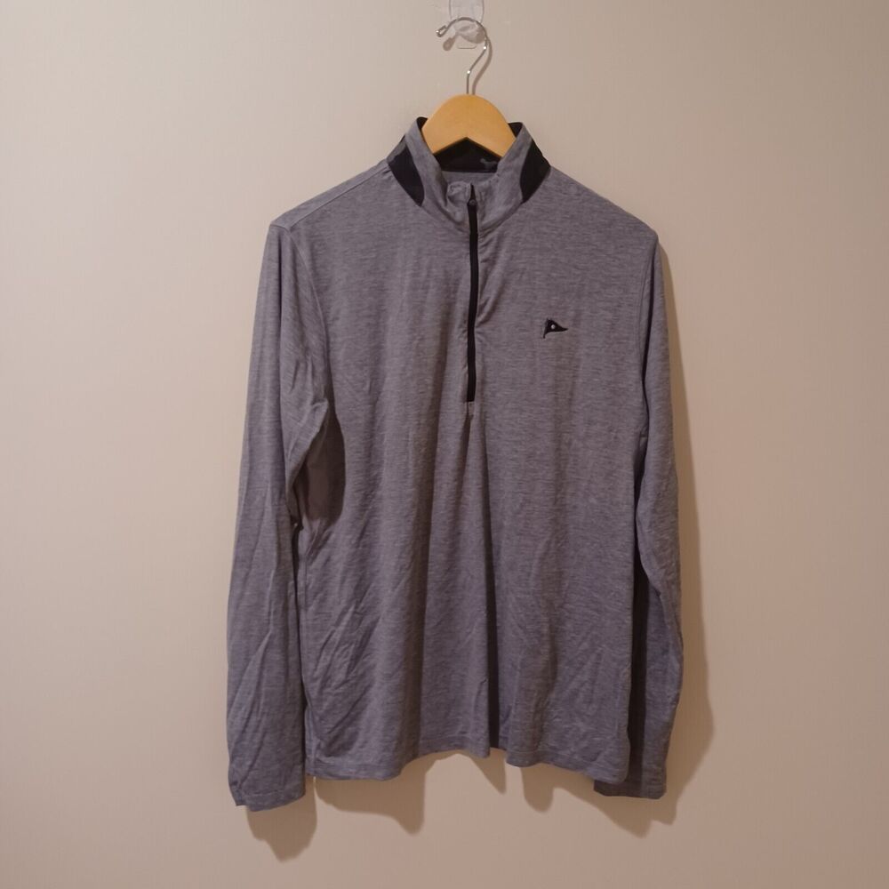 Greyson Golf Guide Sport 1/4 Zip Heather Grey Long Sleeve Pullover Sweater M